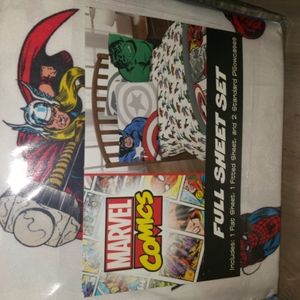 Marvel Comics Bedding Set - Red, Blue, White